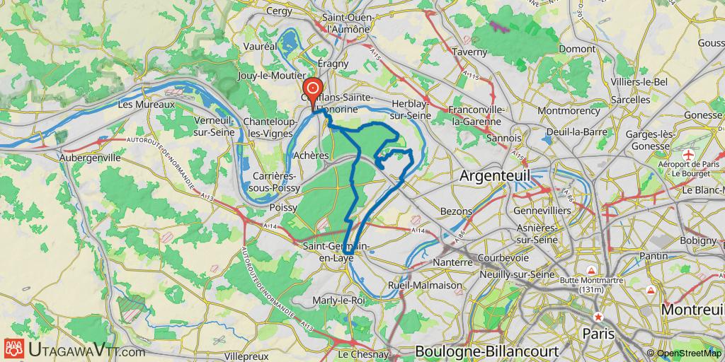 La forêt de Saint Germain et les berges de la Seine vers Le Pecq