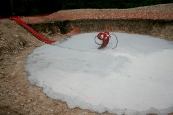 Plateau du Sambrès niveau de pose d'une éolienne