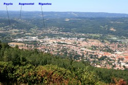 Aussillon et ses satellites vue de la Croix de la Roque (Manquent Saint Alby, Calmon )