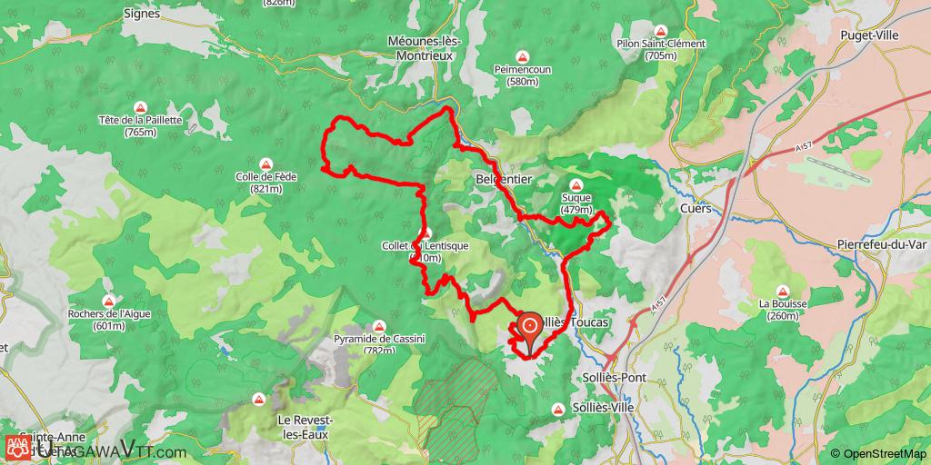 Parcours vallonné depuis Solliès-Toucas