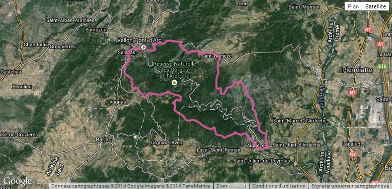 Tour des gorges de l'Ardèche