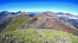 L'itinéraire à suivre vu du sommet, le Tuquet de Cauarère