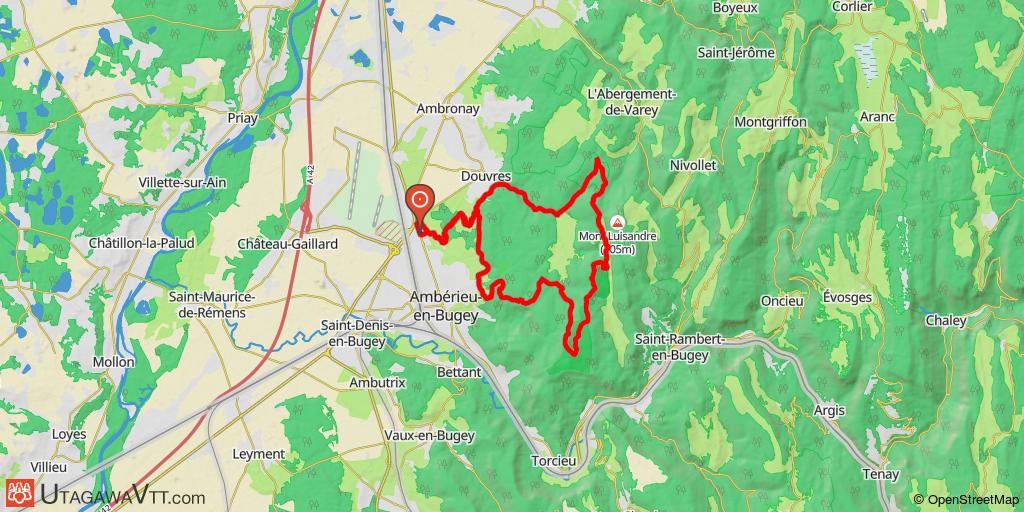 Ambérieu-en-Bugey - Mont Charvet - Brédevant - Douvres