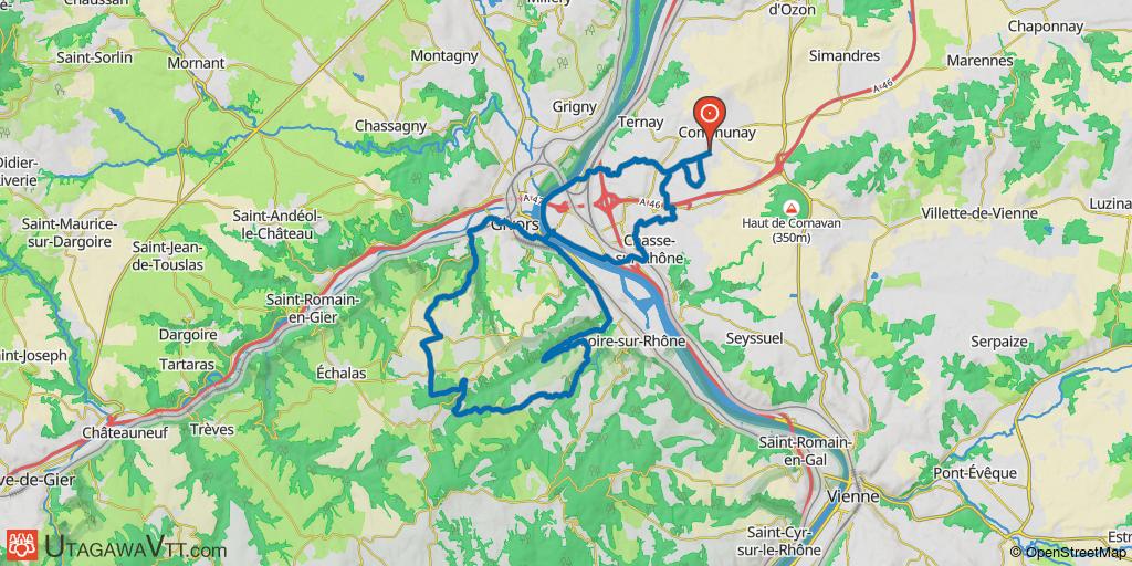 Combes de Loire-sur-Rhône depuis Communay