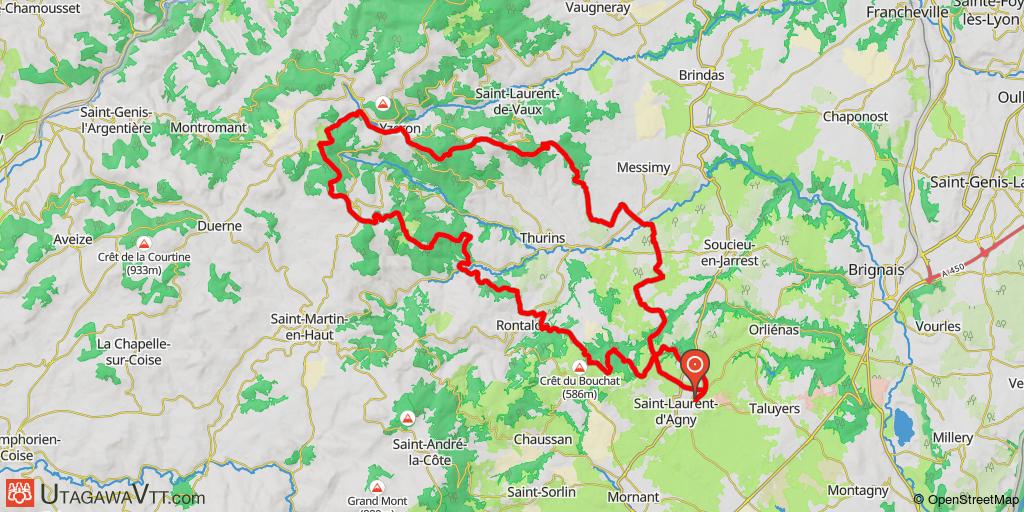 Tour de la zone centrale des Coteaux du Lyonnais