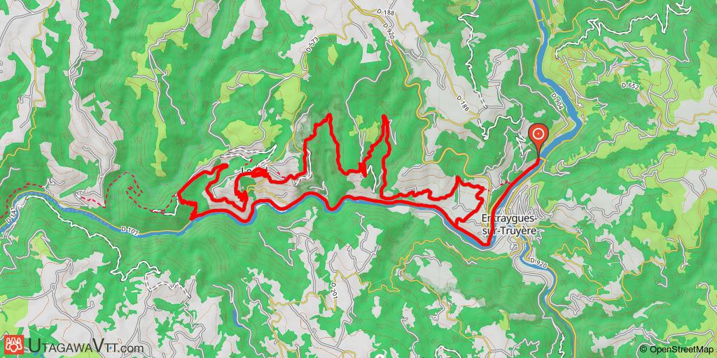 Espace VTT-FFC Gorges Lot et Truyère - Circuit 8 : Crestes et les 14 virages