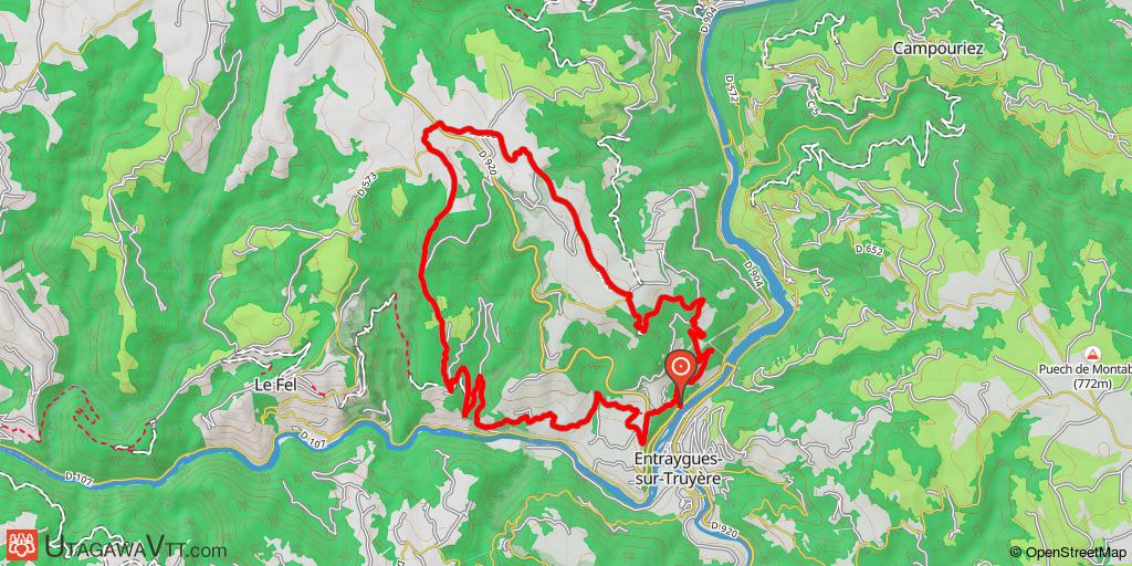 Espace VTT-FFC - Gorges Lot et Truyère - Circuit 9 : Coteaux et coltades