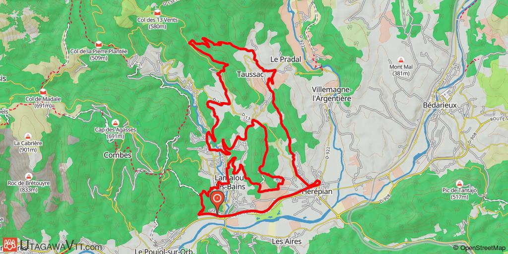 espace VTT-FFC Pays de Lamalou - Circuit n° 4 : Les caprices de Capimont