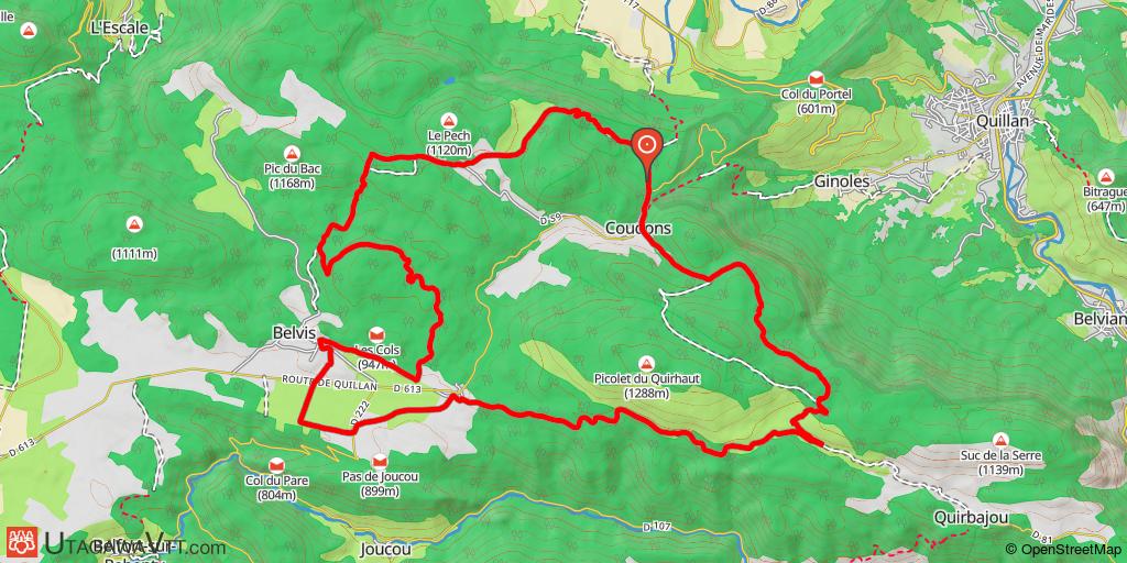 Espace VTT-FFC Aude en Pyrénées - Parcours N° 21 - Secteur Belcaire