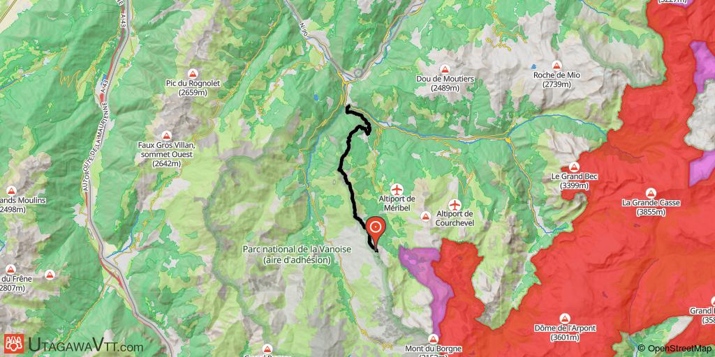 Espace VTT-FFC Vallée des Belleville - Parcours E2 : La "Dégage à Moûtiers !"