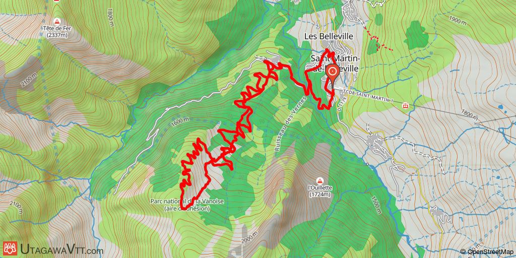 Espace VTT-FFC Vallée des Belleville - Parcours XC4 : Panoramique Belleville - Encombres