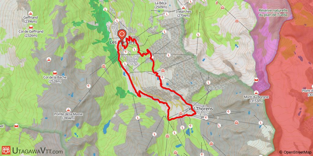 Espace VTT-FFC Vallée des Belleville - Parcours XC12 : Les Menuires - Val Thorens