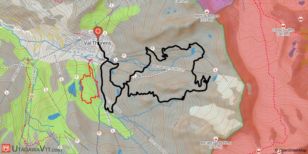 Espace VTT-FFC Vallée des Belleville - Parcours XC21 : Jusqu'à 3000 m