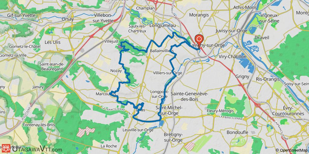 Savigny, rocher de Saulx, Bois de Monsieur, tour de Montlhéry, bords de l'Orge