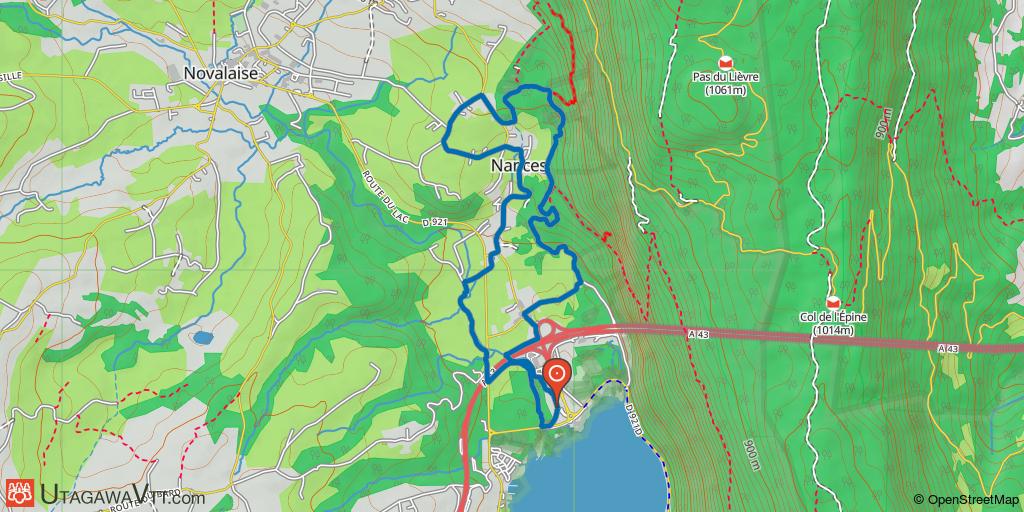 VTT-FFCT Pays du lac d'Aiguebelette - N°3 : Boucle de Nances (bleue)