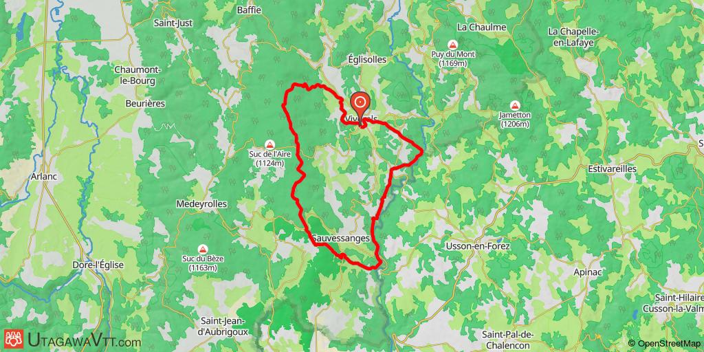Espace VTT-FFC Ambert-Crêtes du Forez : Parcours N° 10