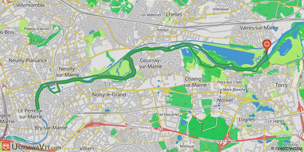 Torcy - Noisy-le-Grand sur une boucle en bord de Marne