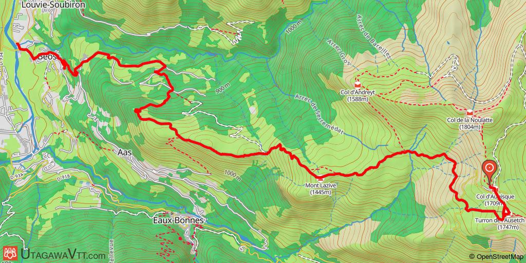 Descente depuis l'Aubisque vers Béost