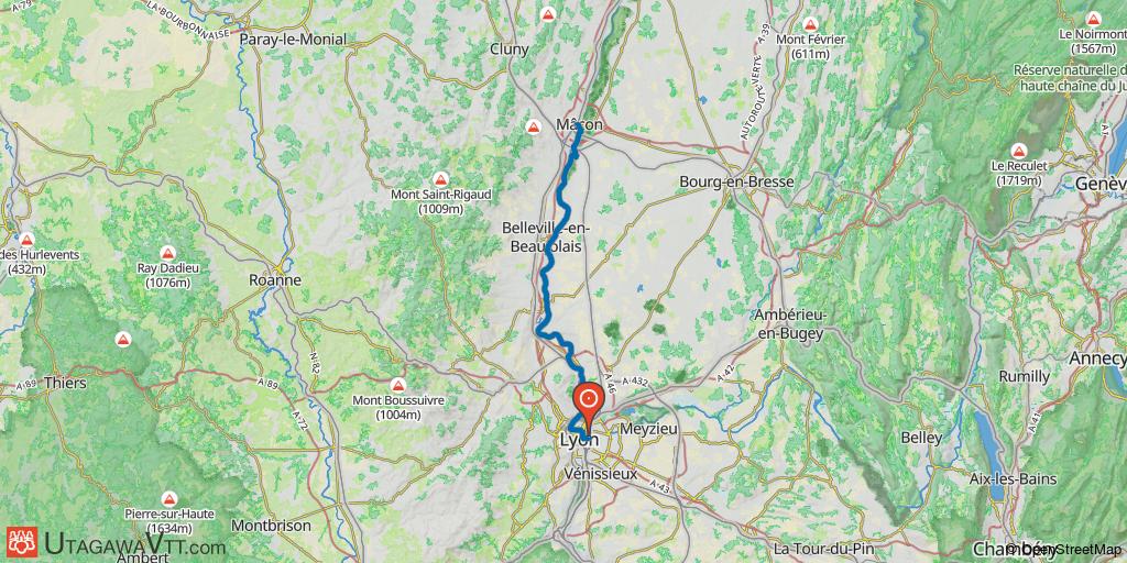 Lyon - Mâcon en suivant la Saône