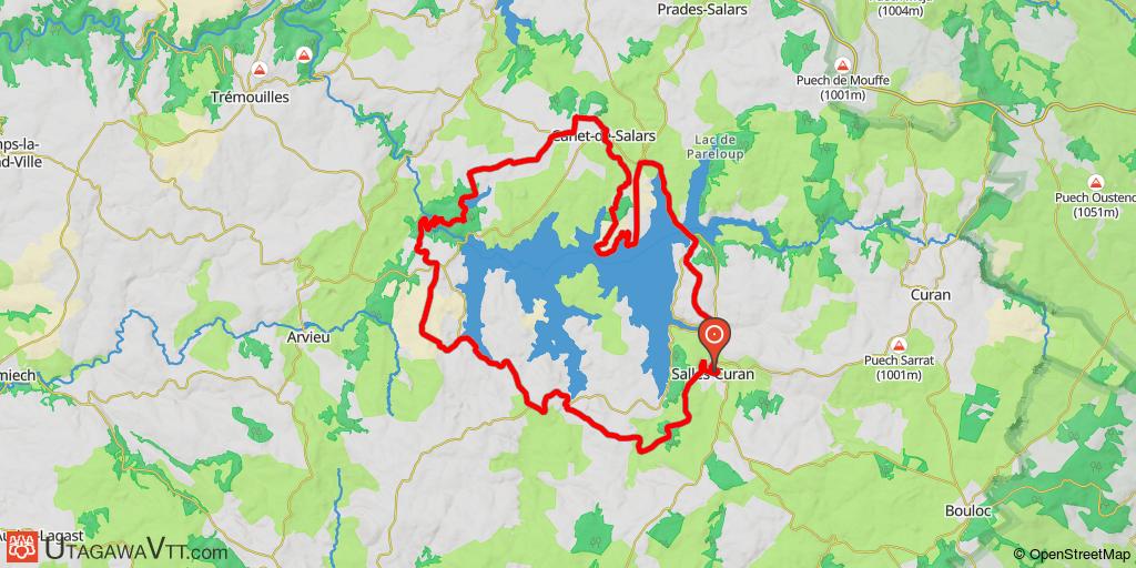 Boucle de lac de Pareloup