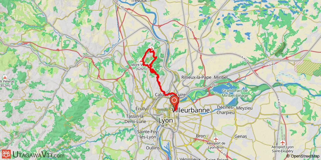 Tour du Mont Verdun - Thou depuis le Parc de la Tête d'Or