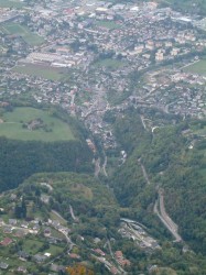 Vue depuis le mont Peney sur le bassin chambérien,1000m au dessus...