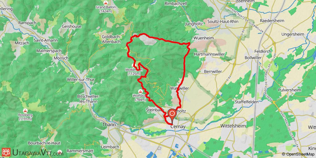 Montée au Molkenrain depuis Cernay et redescente sur Wuenheim