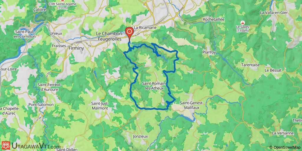 Le Chambon-Feugerolles - Saint-Romain-les-Atheux - Valcherie