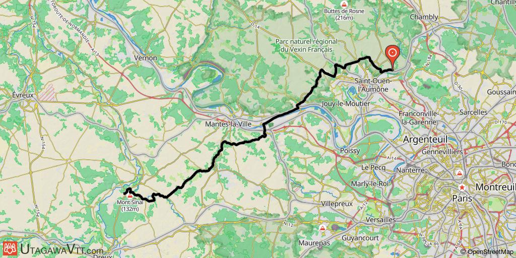 Auvers - Carolles - Etape 1 : Auvers - Anet - Chemin de Paris au Mont Saint Michel