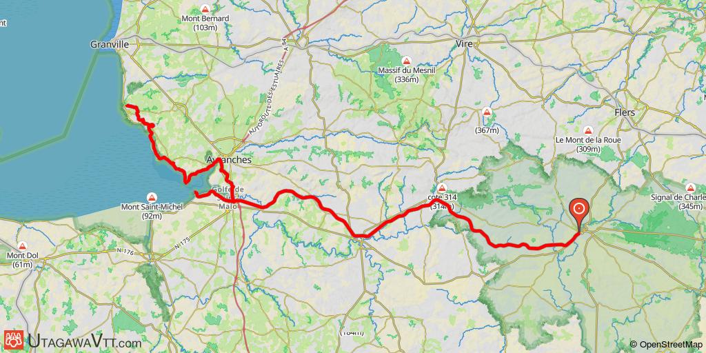 Auvers - Carolles - Etape 5 : Domfront - Carolles - Chemin de Paris au Mont Saint Michel