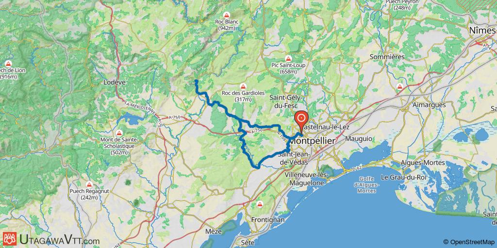Montpellier - Saint-Guilhem - Cournonterral - Montpellier