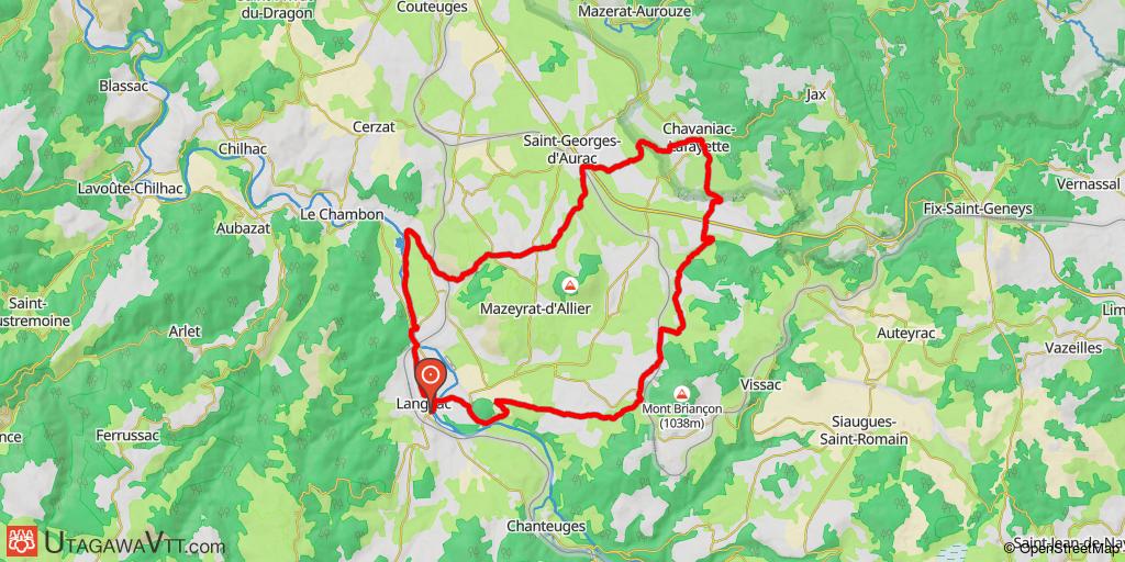 Espace VTT-FFC Les gorges de l'Allier - Circuit N° 7 : Sur les traces de Lafayette