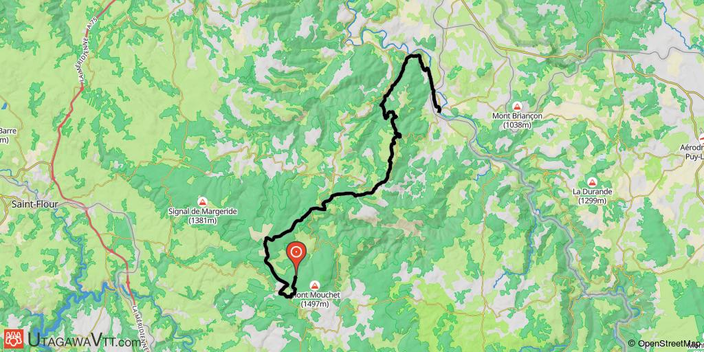 Espace VTT-FFC des gorges de l'Allier - Circuit N°17 : Descente du Mont Mouchet