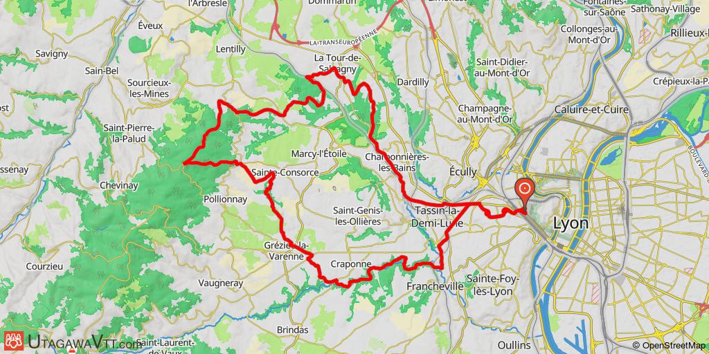 Boucle sportive dans l'ouest lyonnais