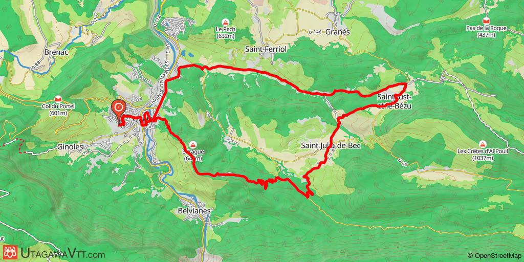 Quillan - Saint-Just-et-le-Bézu - Saint-Julia-de-Bec - Circuit N° 03