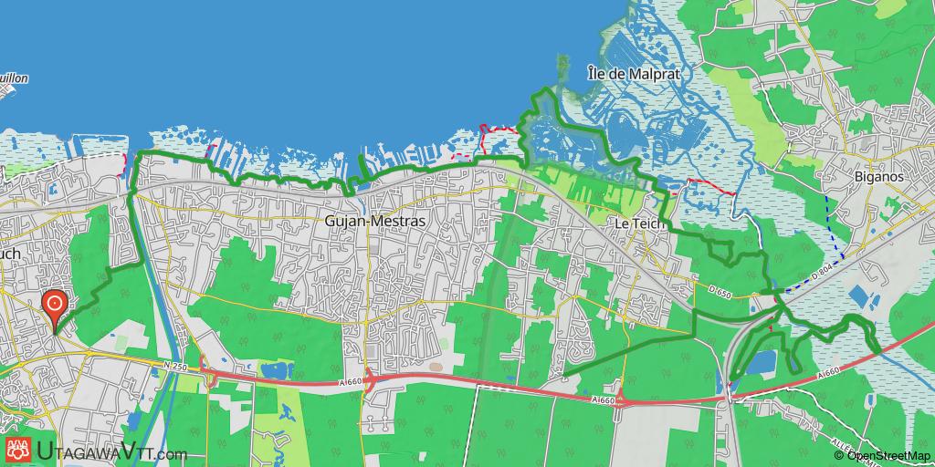 Bassin d'Arcachon : Sentier du littoral entre La Teste et Le Teich