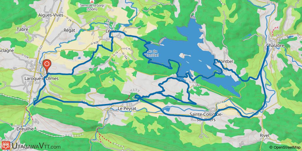 Laroque-d'Olmes : Circuit 15, liaison 16 13 puis retour par le 15