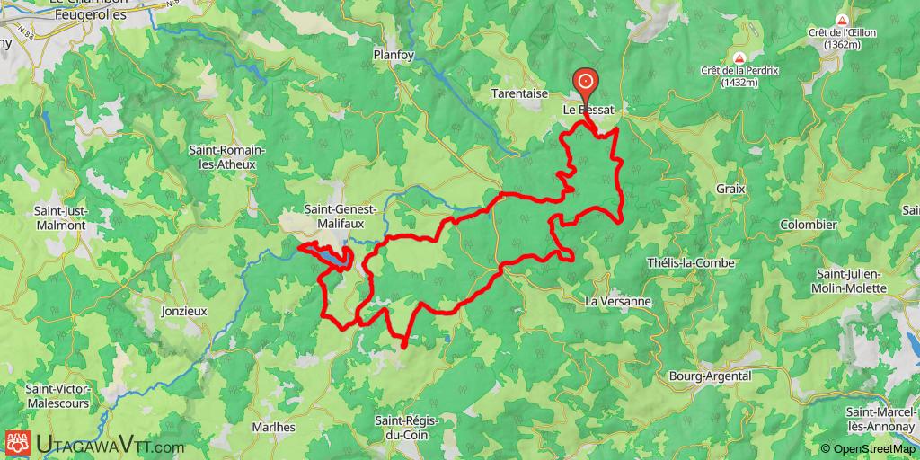 Boucle au sud-ouest du Bessat - Version longue