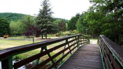 Parc de la Sablière, départ par la passerelle au-dessus du Lignon