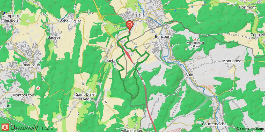 Delle, Lebetain et passage en Suisse