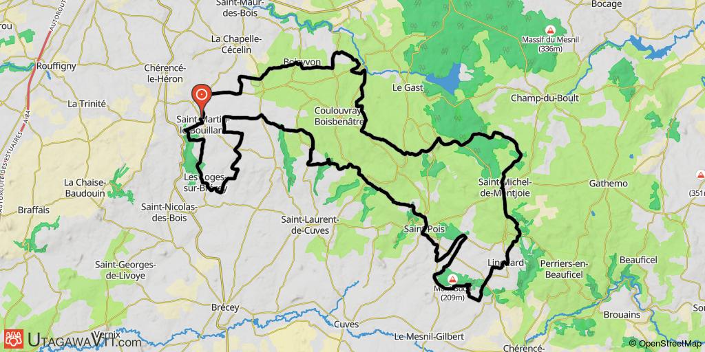 Espace VTT-FFC du Val de Sée - Circuit N° 13 - Au départ de Saint-Martin-le-Bouillant