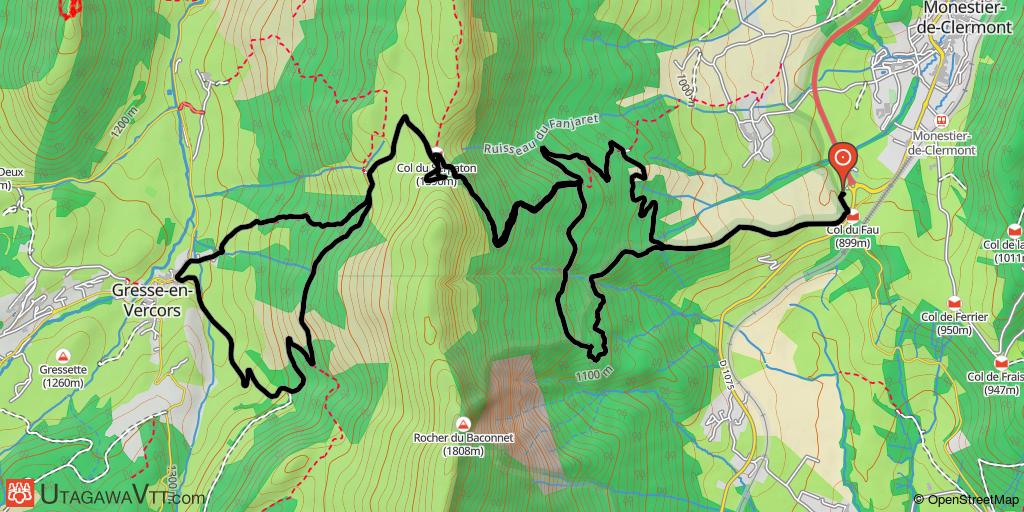 Gresse-en-Vercors en AR depuis le col du Fau