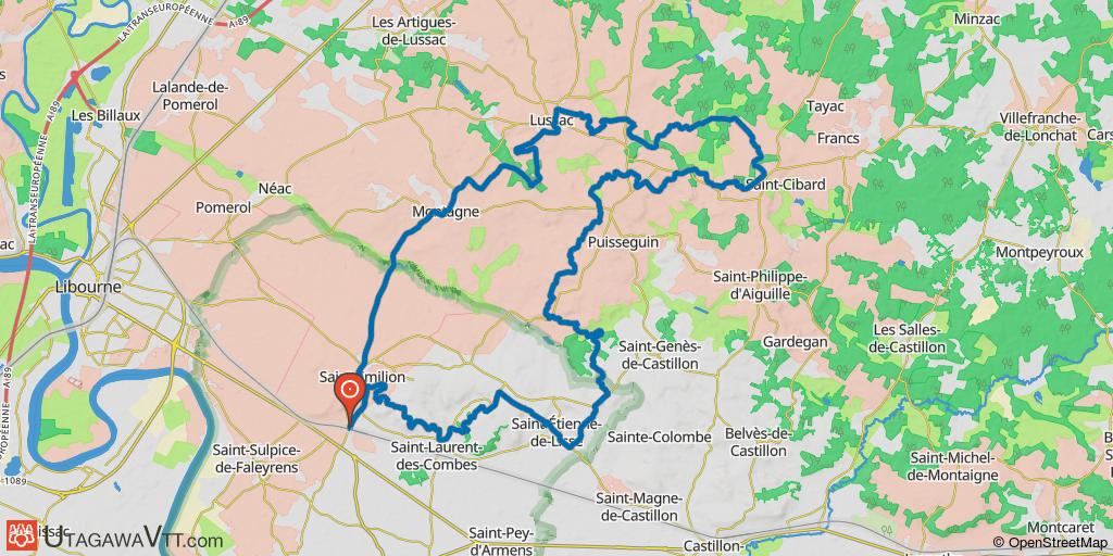 Boucle à l'est de Saint-Emilion