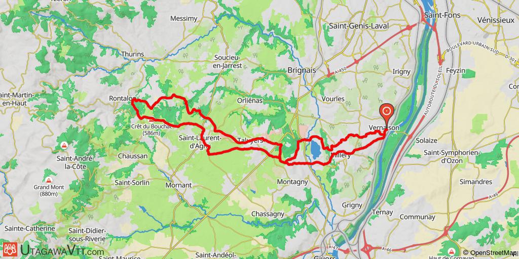 Parcours entre Vernaison et Rontalon