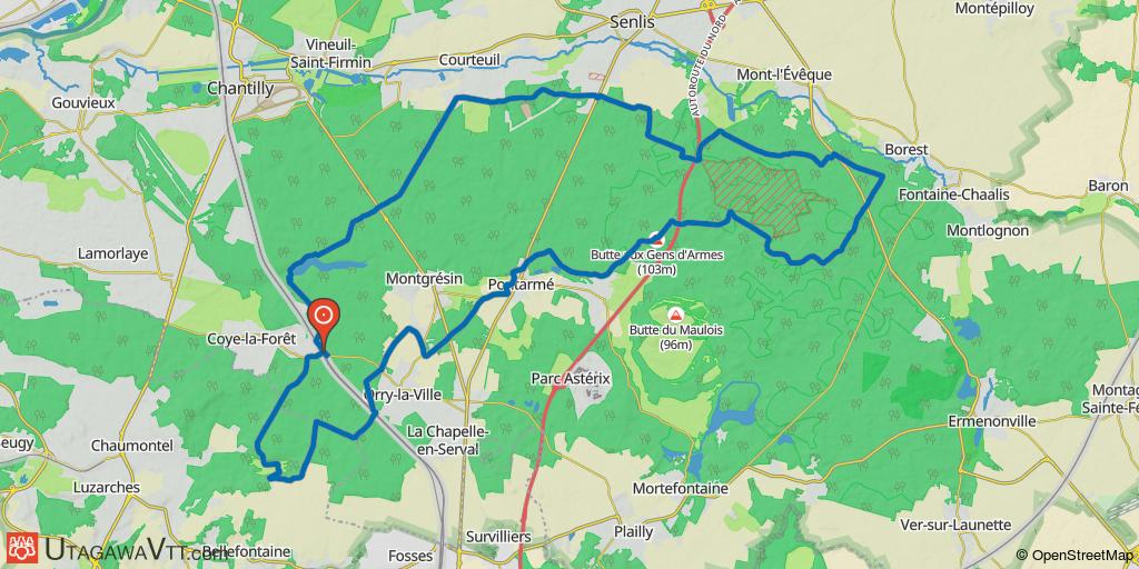 Forêts de Chantilly et d'Ermenonville au départ de Coye et vers Avilly
