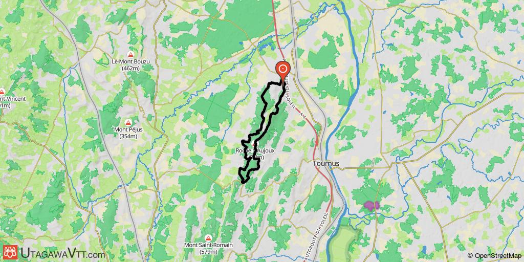 Variante autour du parcours "Massif Sud Bourgogne" - Circuit N° 25