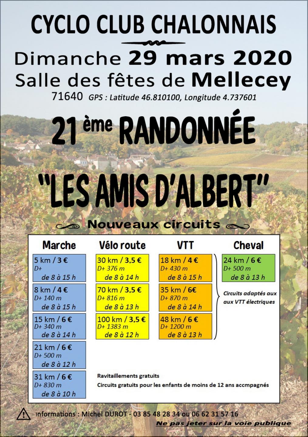 Mellecey - Randonnée des Amis d'Albert 2020 - 17 km