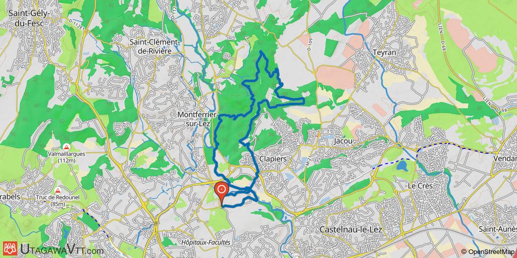 Le bois de Clapiers depuis les berges du Lez