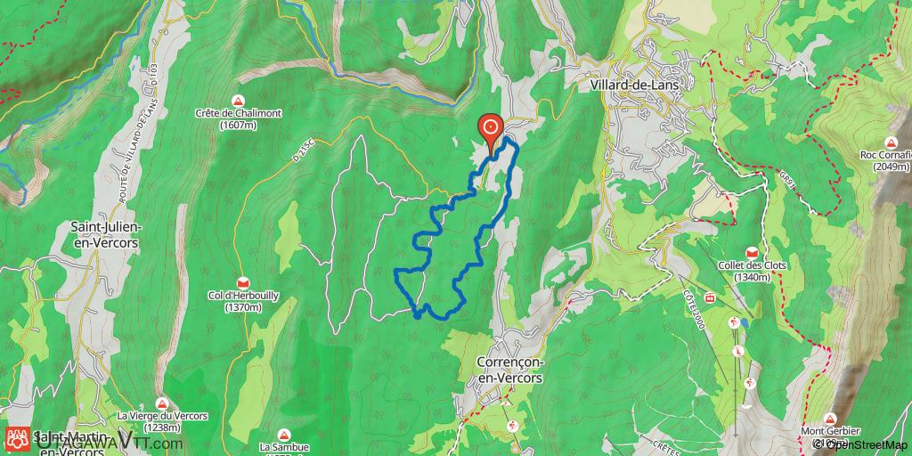 Site VTT-FFC Villard-de-Lans - Corrençon - Circuit N° 46 : La Loubière express