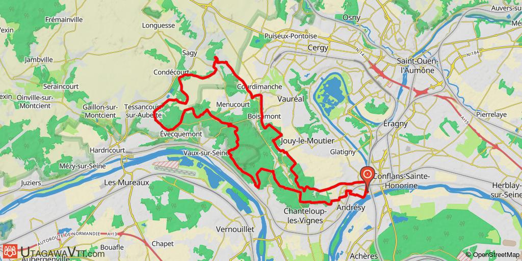 Boucle sur la butte de l'Hautil au départ de Conflans Fin d'Oise